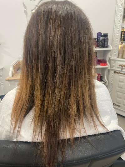 Antes: cabelo fino sem volume
